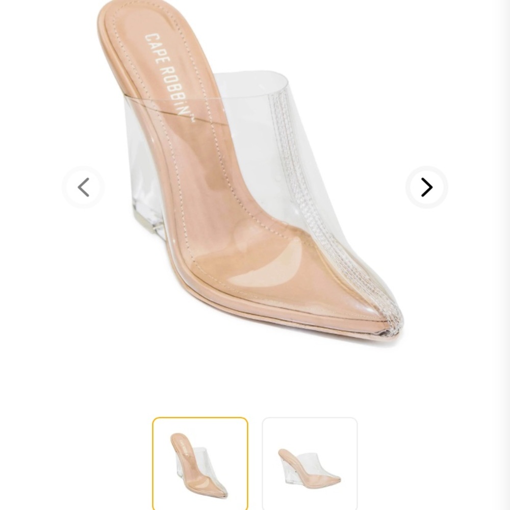 Cape Robbin sugar-z nude platform clear heels size 5.5